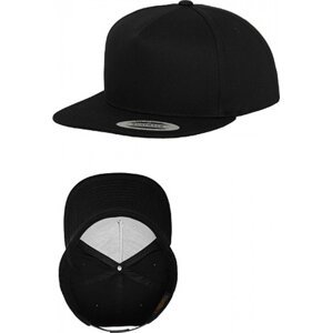 Klasická 5-panelová snapback kšiltovka Flexfit Barva: černá - černý kšilt FX6007