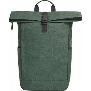 Halfar Městský batoh z recyklovaného polyesteru s hlavní kapsou na zip, zapínání na přezku Barva: zelená melange, Velikost: 40 x 47 x 12 cm HF16076