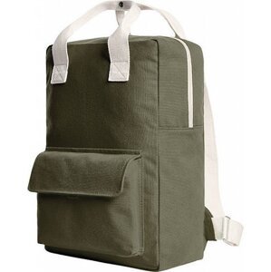 Halfar Bavlněný městský batoh na zip 14 litrů Barva: zelená olivová, Velikost: 27 x 38 x 13 cm HF6505