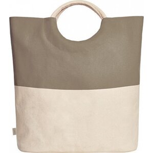 Halfar Dvoubarevná nákupní taška Sunny s kulatými uchy Barva: Khaki, Velikost: 52 x 46 x 17 cm HF6507
