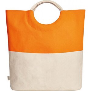 Halfar Dvoubarevná nákupní taška Sunny s kulatými uchy Barva: Oranžová, Velikost: 52 x 46 x 17 cm HF6507