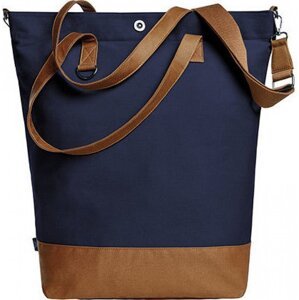 Halfar Moderní propracovaná nákupní taška Shopper Life 32 litrů Barva: modrá námořní - hnědá, Velikost: 44 x 45 x 16 cm HF6519