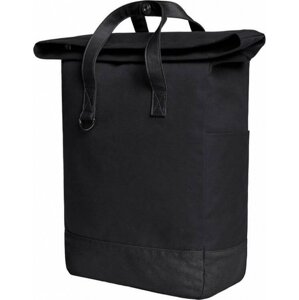 Halfar Krásný plátěný batůžek s klopou a kovovými detaily Barva: černá - černá, Velikost: 28 x 42 x 14 cm HF6520