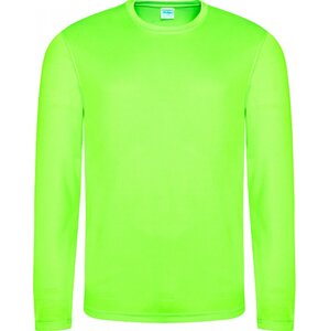 Just Cool Strečové pánské triko na sport s dlouhým rukávem a UV ochranou Barva: zelená electric, Velikost: L JC002