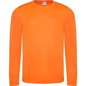 Just Cool Strečové pánské triko na sport s dlouhým rukávem a UV ochranou Barva: Oranžová, Velikost: L JC002