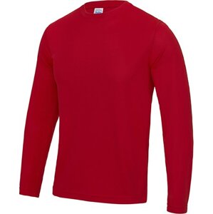 Just Cool Strečové pánské triko na sport s dlouhým rukávem a UV ochranou Barva: červená ohnivá, Velikost: L JC002