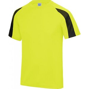 Sportovní tričko Just Cool s kontrastním pruhem na rukávu Barva: žlutá - černá, Velikost: L JC003