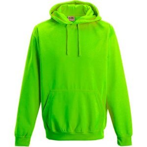 Zářivá mikina Just Hoods ve fluorescetních barvách s přední kapsou a kapucí Barva: zelená fluorescentní, Velikost: M JH004