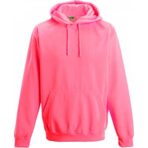 Zářivá mikina Just Hoods ve fluorescetních barvách s přední kapsou a kapucí Barva: růžová fluorescentní, Velikost: XL JH004