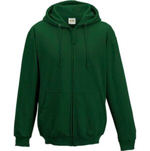Just Hoods Zipová mikina s dvojitou kapucí a fleecem z rubové strany Barva: Zelená lahvová, Velikost: XL JH050