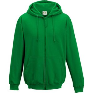 Just Hoods Zipová mikina s dvojitou kapucí a fleecem z rubové strany Barva: zelená výrazná, Velikost: L JH050