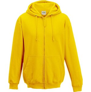 Just Hoods Zipová mikina s dvojitou kapucí a fleecem z rubové strany Barva: žlutá sluneční, Velikost: XL JH050
