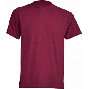 Klasické tričko JHK v rovném střihu bez bočních švů Barva: červená vínová melír, Velikost: L JHK150
