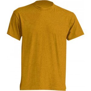 Klasické tričko JHK v rovném střihu bez bočních švů Barva: žlutá hořčicová melír, Velikost: L JHK150