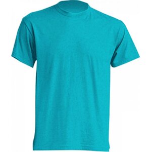 Klasické tričko JHK v rovném střihu bez bočních švů Barva: modrá tyrkysová melír, Velikost: L JHK150