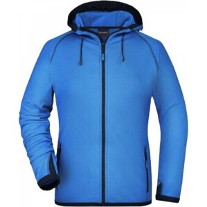 James & Nicholson Dámská sportovní bunda s kapucí s rukávy s otvorem na palec Barva: modrá azurová - modrá námořní, Velikost: L JN570