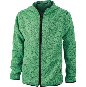 James & Nicholson Hladká hřejivá fleecová bunda s kontrastními švy Barva: Zelená, Velikost: 3XL JN589