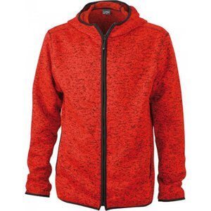 James & Nicholson Hladká hřejivá fleecová bunda s kontrastními švy Barva: Červená, Velikost: 3XL JN589