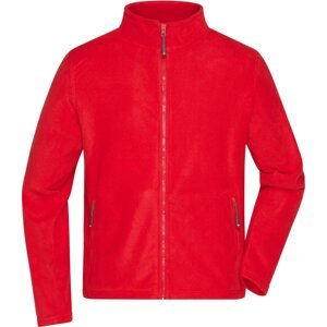 James & Nicholson Fleecová bunda se stojáčkem v klasickém designu Barva: Červená, Velikost: 4XL JN782