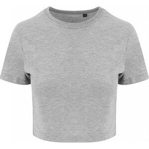 Just Ts Směsové vypasované crop top tričko do pasu Barva: šedá melír, Velikost: L JT006
