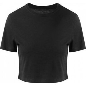 Just Ts Směsové vypasované crop top tričko do pasu Barva: Černá, Velikost: M JT006