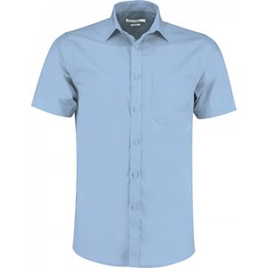 Kustom Kit Popelínová pánská košile lehce zúžená kolem pasu Barva: modrá světlá, Velikost: 45/46 (18) K141