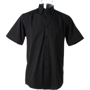 Kustom Kit Pánská popelínová pracovní košile s krátkým rukávem Barva: Černá, Velikost: 37 (S/14H) K100