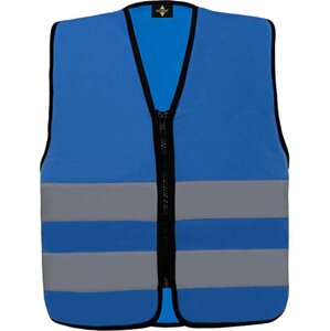 Korntex Dětská reflexní bezpečnostní vesta Aalborg na zip Barva: Modrá, Velikost: S (7-12 let) KX201