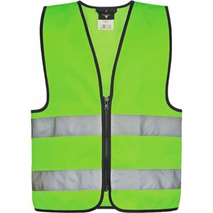 Korntex Dětská reflexní bezpečnostní vesta Aalborg na zip Barva: zelená neonová, Velikost: XS (3-6 let) KX201