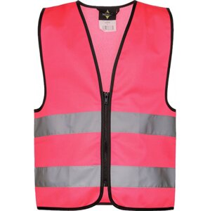 Korntex Dětská reflexní bezpečnostní vesta Aalborg na zip Barva: růžová neonová, Velikost: XS (3-6 let) KX201