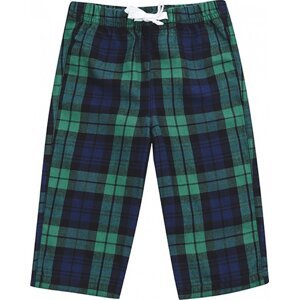 Larkwood Dětské kostkované kalhoty z flanelu Barva: modrá námořní - zelená kostičky, Velikost: 0-6 měsíců LW083