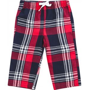 Larkwood Dětské kostkované kalhoty z flanelu Barva: červená - modrá námořní kostičky, Velikost: 24-36 měsíců LW083