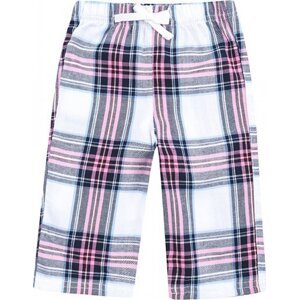 Larkwood Dětské kostkované kalhoty z flanelu Barva: Bílá-růžová kostičky, Velikost: 0-6 měsíců LW083