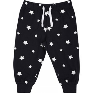 Larkwood Pohodlné dětské pyžamové kalhoty na doma s proužky / hvězdičkami, 0-4 let Barva: bílé hvězdičky, Velikost: 12-18 měsíců LW085