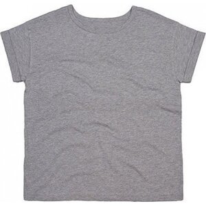 Volné dámské organické tričko Mantis Boyfriend s ohrnutými rukávky Barva: šedá melange melír, Velikost: L P193