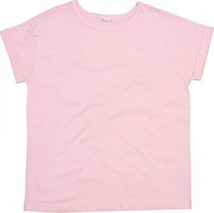 Volné dámské organické tričko Mantis Boyfriend s ohrnutými rukávky Barva: růžová měkká, Velikost: L P193