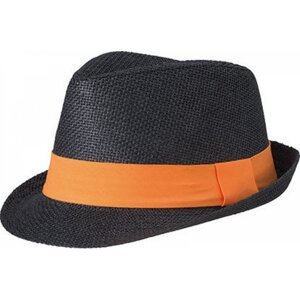 Myrtle beach Polstrovaný klobouk ve Street stylu s páskou na potisk či výšivku Barva: černá - oranžová, Velikost: L/XL (58 cm) MB6564