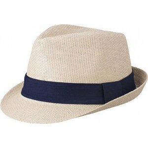 Myrtle beach Polstrovaný klobouk ve Street stylu s páskou na potisk či výšivku Barva: přírodní - modrá námořní, Velikost: S/M (56 cm) MB6564
