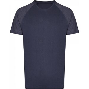 Zúžené baseballové tričko Miners Mater s krátkým kontrastním rukávem Barva: modrá - modrá melír, Velikost: 3XL MY110