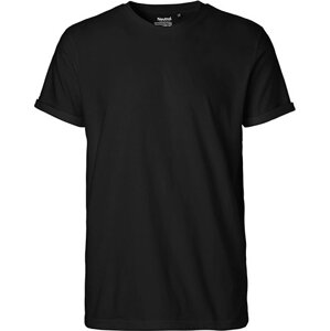Neutral Moderní pánské organické tričko s ohnutými konci rukávů Barva: Černá, Velikost: XL NE60012