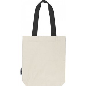 Neutral Keprová taška z organické bavlny s dlouhými kontrastními uchy Barva: přírodní - černá, Velikost: 38 x 42 cm NE90002