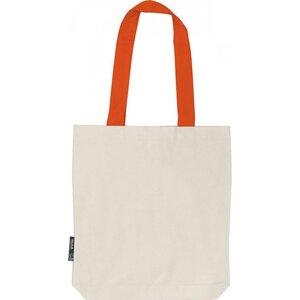 Neutral Keprová taška z organické bavlny s dlouhými kontrastními uchy Barva: přírodní - oranžová, Velikost: 38 x 42 cm NE90002