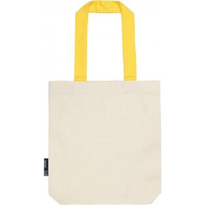 Neutral Keprová taška z organické bavlny s dlouhými kontrastními uchy Barva: přírodní - žlutá, Velikost: 38 x 42 cm NE90002