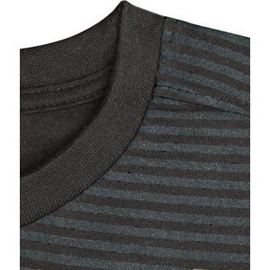 Nath Bavlněné přiléhavé slim-fit tričko Boston s kontrasními lemy 165 g/m Barva: černá - šedá tmavá (proužky), Velikost: L NH351