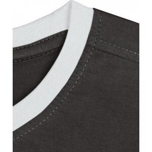 Nath Bavlněné přiléhavé slim-fit tričko Boston s kontrasními lemy 165 g/m Barva: černá - bílá, Velikost: L NH351