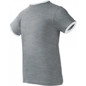 Nath Bavlněné přiléhavé slim-fit tričko Boston s kontrasními lemy 165 g/m Barva: šedý melír - bílá, Velikost: XXL NH351