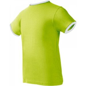 Nath Bavlněné přiléhavé slim-fit tričko Boston s kontrasními lemy 165 g/m Barva: zelená pistáciová - bílá, Velikost: L NH351
