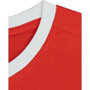 Nath Bavlněné přiléhavé slim-fit tričko Boston s kontrasními lemy 165 g/m Barva: červená - bílá, Velikost: XL NH351