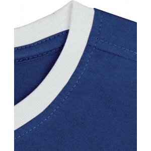 Nath Bavlněné přiléhavé slim-fit tričko Boston s kontrasními lemy 165 g/m Barva: modrá - bílá, Velikost: M NH351
