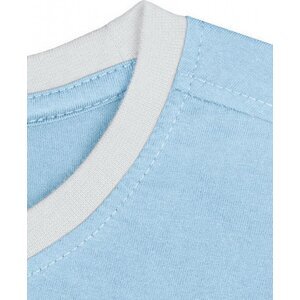 Nath Bavlněné přiléhavé slim-fit tričko Boston s kontrasními lemy 165 g/m Barva: modrá nebeská - bílá, Velikost: L NH351